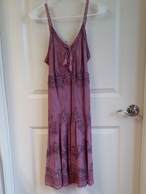Sakkas Lavender-Purple Sundress w/Embroidery Detailing. Size S/M